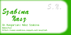 szabina nasz business card